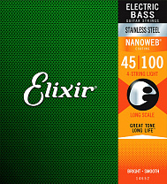 14652 NANOWEB Комплект струн для бас-гитары, нерж.сталь, Light, 45-100, Elixir