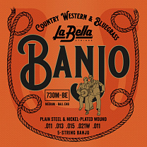 730M-BE Banjo    5- , ., Medium, 11-11, , La Bella