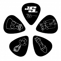1CBK6-10JS Joe Satriani Медиаторы, черные, 10шт, толстые, Planet Waves