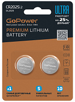 00-00026402 Ultra   CR2025 Lithium 3, 2, GoPower