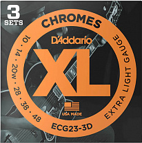 ECG23-3D Chromes C  , Extra Light, 10-48, 3 , D'Addario