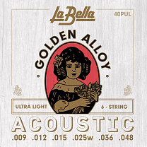 40PUL Golden Alloy     , , Ultra Light, 9-48, La Bella