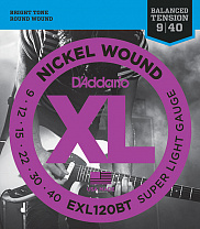 EXL120BT Nickel Wound    , Super Light, 09-40, D'Addario
