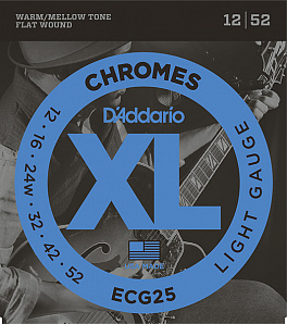 ECG25 Chromes Flat Wound    , Light, 12-52, D'Addario