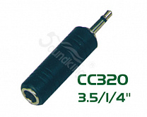 CC320 Переходник (разъем переходной) 3,5мм, моно, штекер - 6,35мм, моно, гнездо, Soundking
