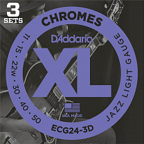 ECG24-3D Chromes C  , Jazz Light, 11-50, 3 , D'Addario