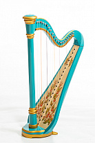 MLH0026 Iris Арфа 21 струнная (A4-G1), цвет бирюзовый глянцевый, Resonance Harps