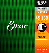14777 NANOWEB Комплект струн для 5-струнной бас-гитары, Medium w/Light B, 45-130, Elixir